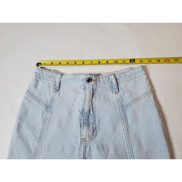 Free People Gilmore Wide Leg Jeans Womens 27 Light Wash Retro Flare High Rise - Picture 10 of 15